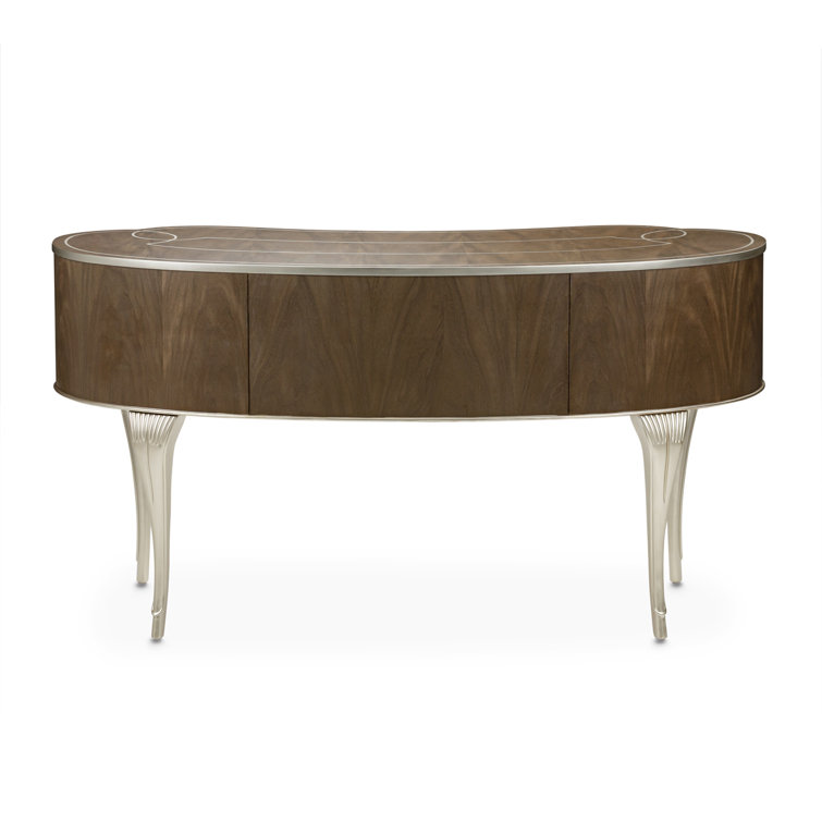 Villa Cherie Birch Hazelnut Vanity Set with Frosted Pearl Linen Bench