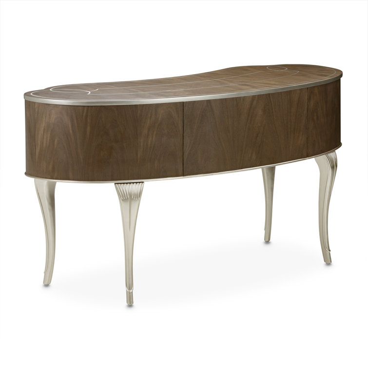 Villa Cherie Birch Hazelnut Vanity Set with Frosted Pearl Linen Bench