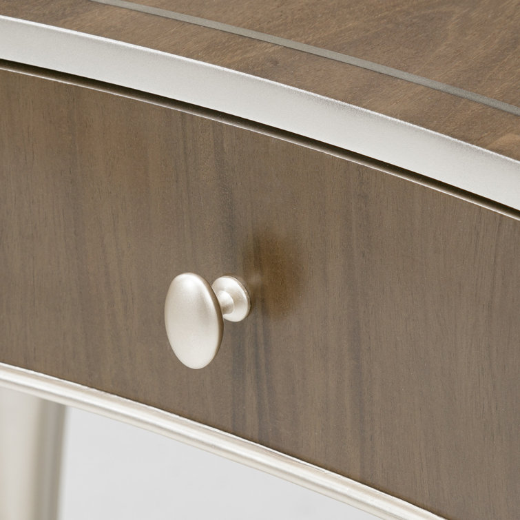 Villa Cherie Birch Hazelnut Vanity Set with Frosted Pearl Linen Bench