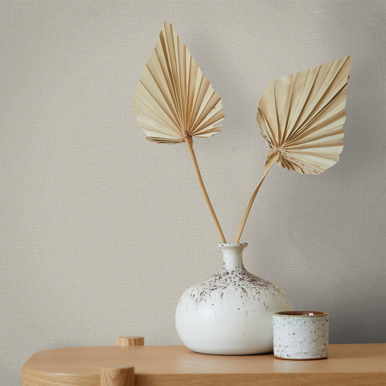 Beige Linen Texture Non-Pasted Vinyl Wallpaper Roll
