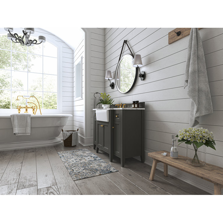 Adeline 48'' Gray Vanity with Marble Top and Gold Hardware