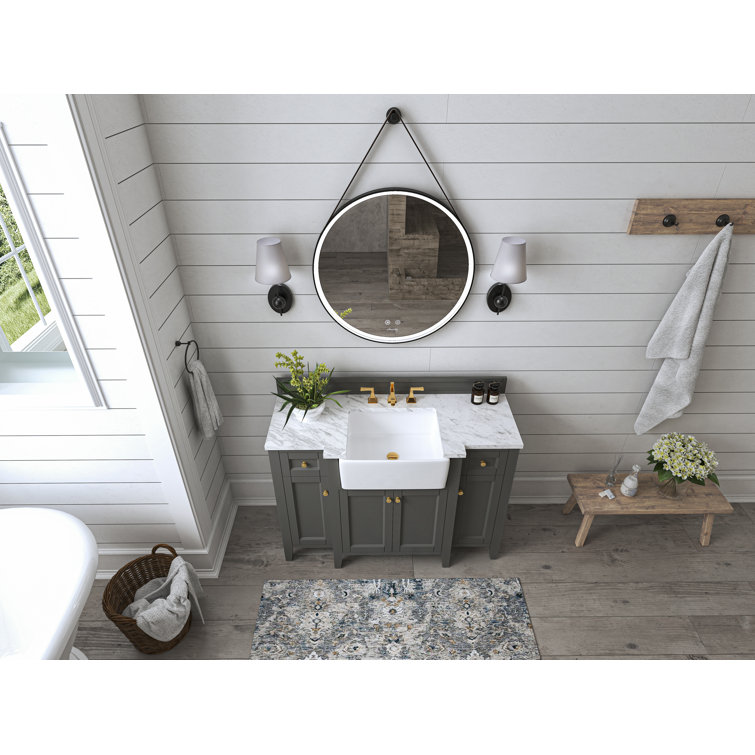 Adeline 48'' Gray Vanity with Marble Top and Gold Hardware