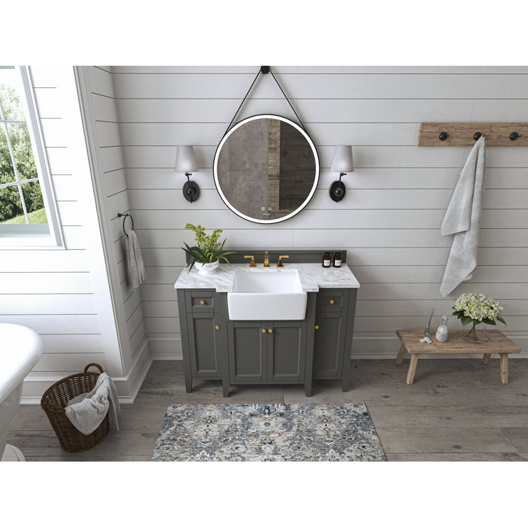 Adeline 48'' Gray Vanity with Marble Top and Gold Hardware
