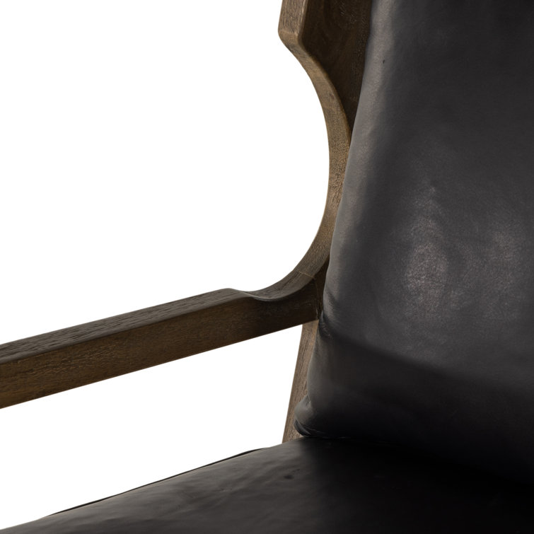 Heirloom Black Genuine Leather High-Back Armchair