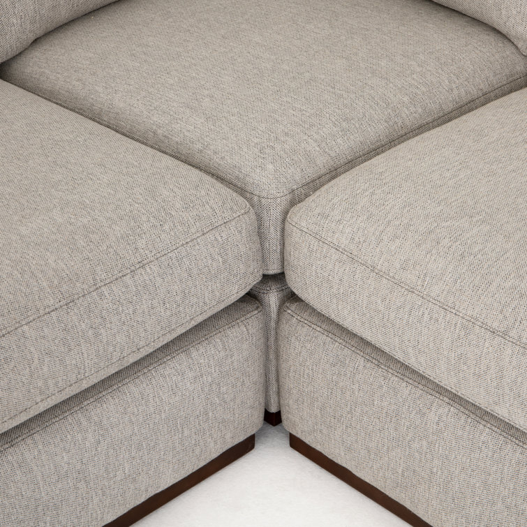 Aldred Silver Contemporary 120" Flared Arm Sectional Sofa
