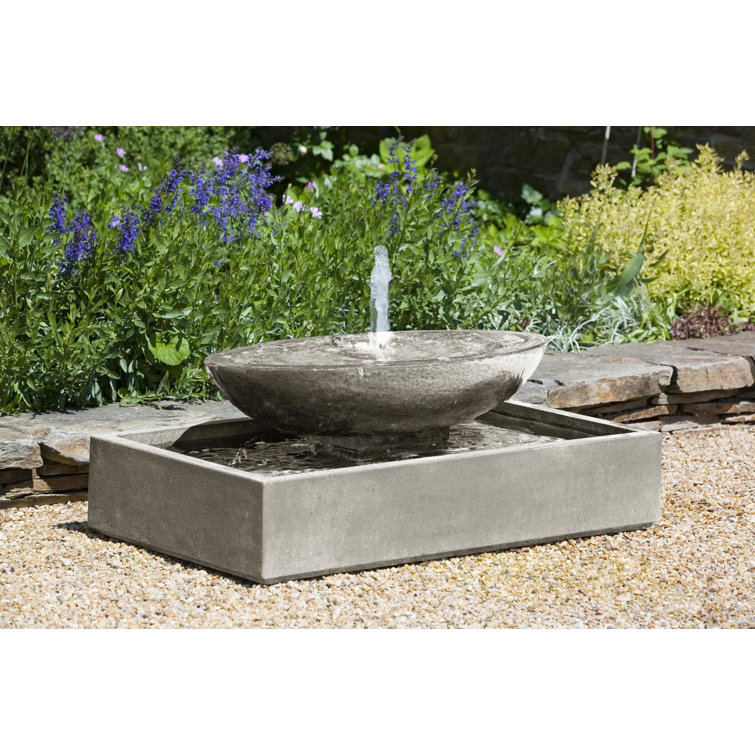 Natural Concrete Low Profile Outdoor Floor Fountain