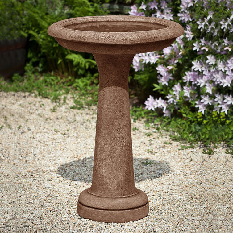 Brownstone Concrete Pedestal Birdbath