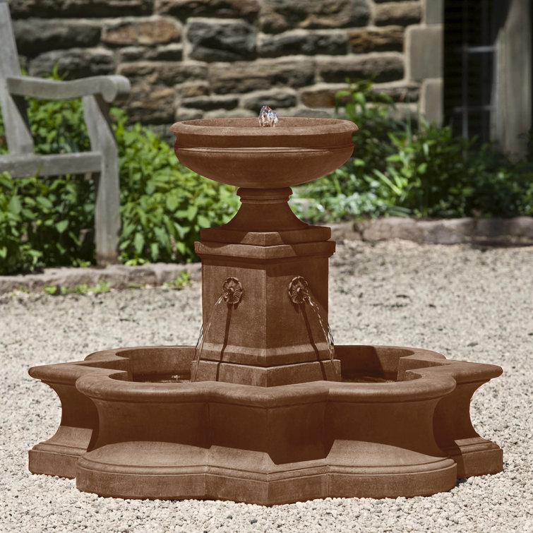 Handcrafted Brownstone Weather Resistant Ground Fountain
