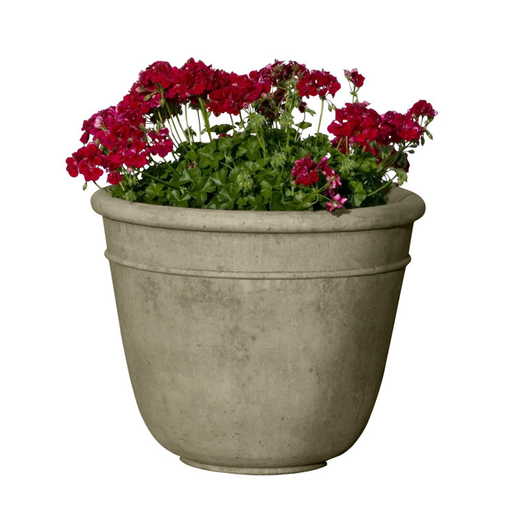 Graystone Round Concrete Outdoor Planter Pot, 22" Diameter