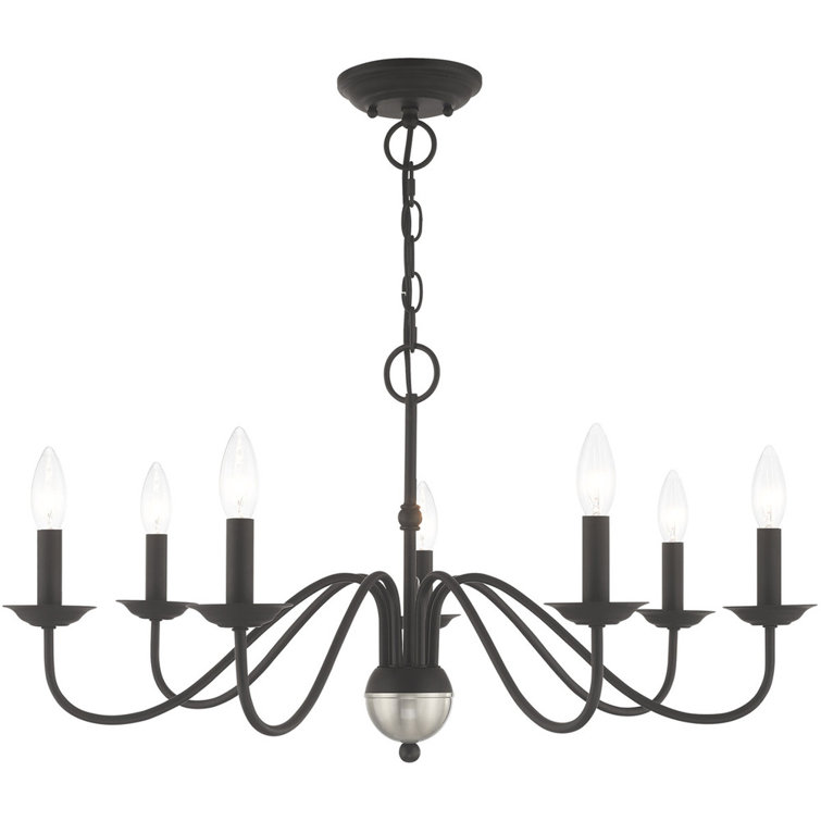 Windsor Elegance 7-Light Traditional Black Steel Chandelier