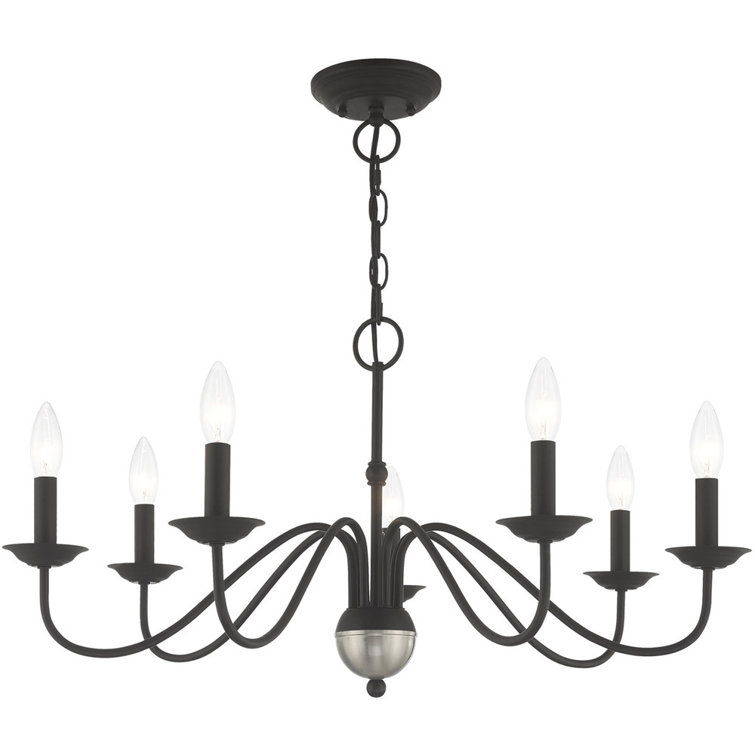 Windsor Elegance 7-Light Traditional Black Steel Chandelier