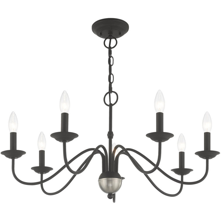 Windsor Elegance 7-Light Traditional Black Steel Chandelier