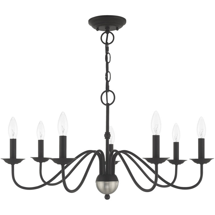 Windsor Elegance 7-Light Traditional Black Steel Chandelier