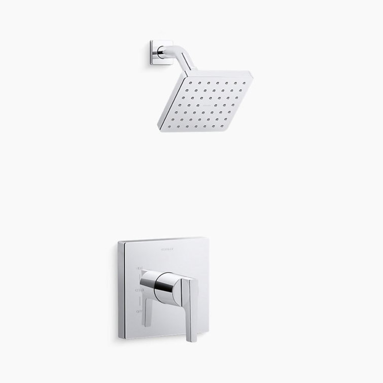 Elegant Rain Chrome Wall-Mounted Showerhead with Lever Handle