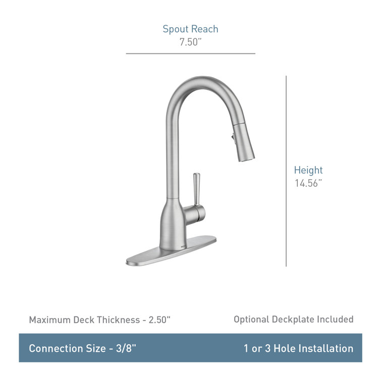 Chrome High Arc Single Handle Kitchen Faucet with Pull-Down Spray