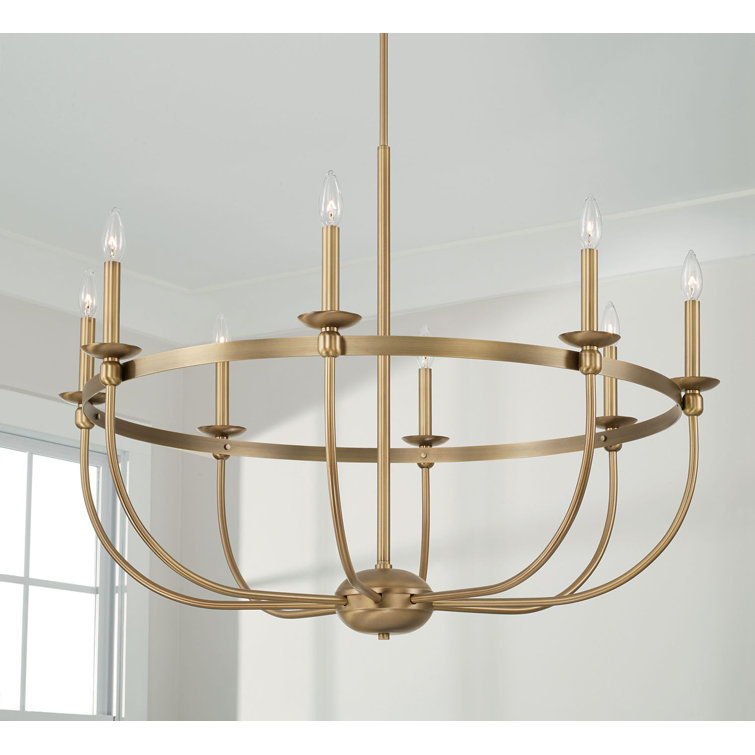 Rylann Aged Brass 8-Light Candle Style Chandelier