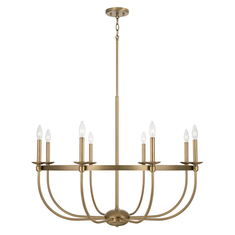 Rylann Aged Brass 8-Light Candle Style Chandelier