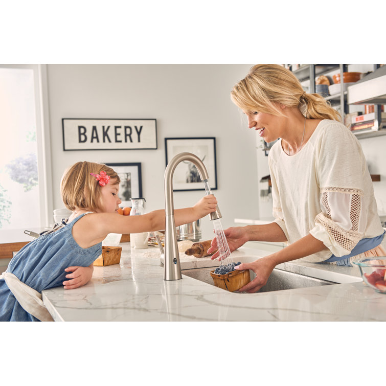 Sleek Stainless Steel High-Arc Pulldown Kitchen Faucet with MotionSense