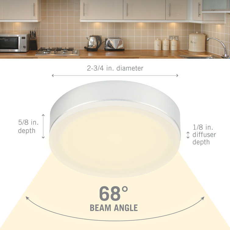 EdgeVue White LED Under Cabinet Puck Light