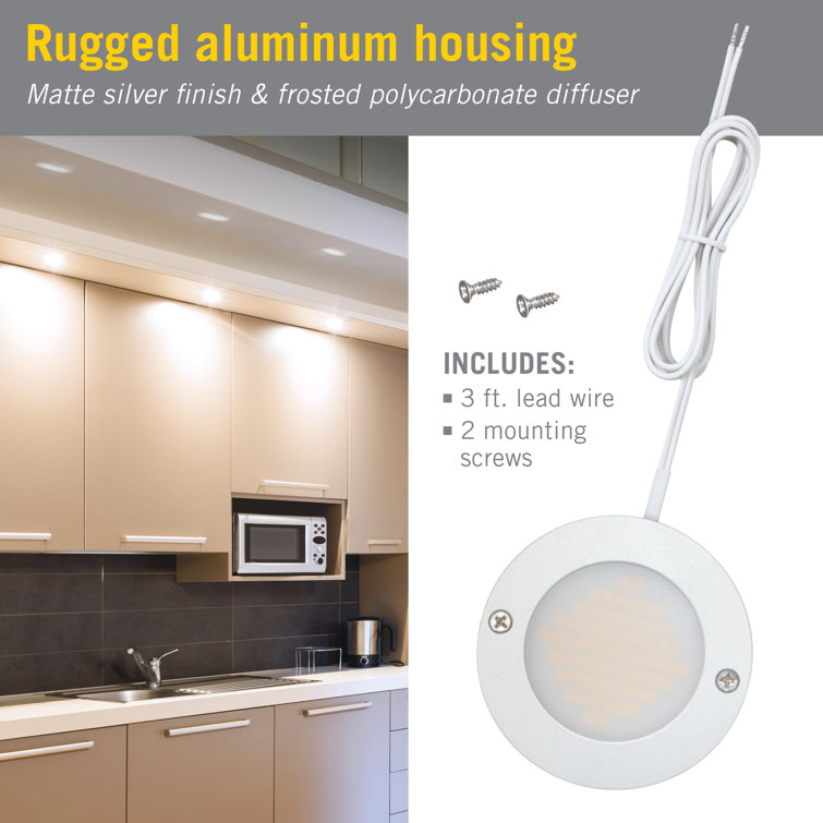 Disc Low Profile Warm White LED Under Cabinet Puck Light