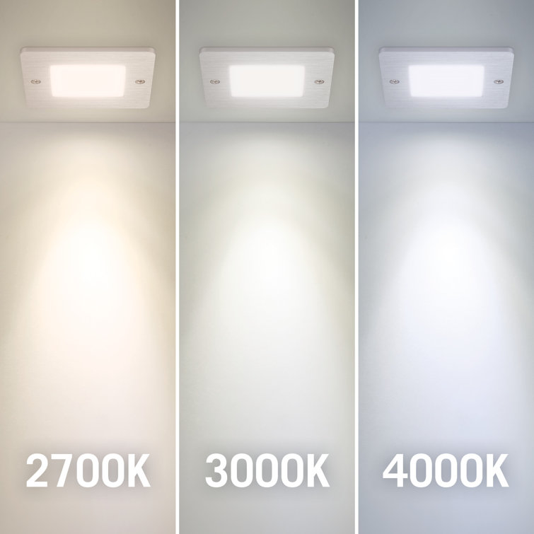 Square Low Profile Dimmable Aluminum LED Puck Light, 3000K Soft White