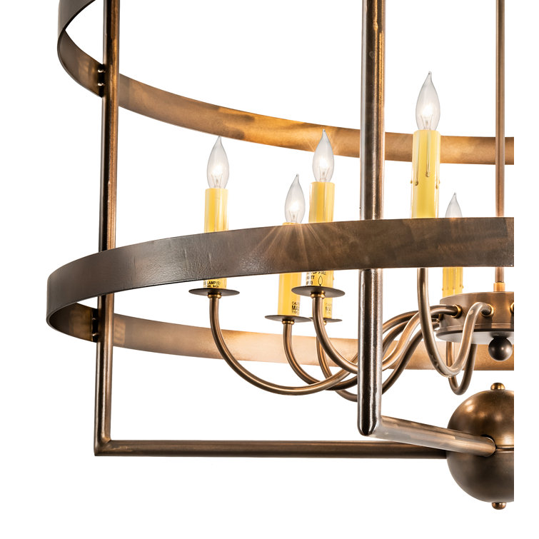 Antique Copper 12-Light Faux Candle Chandelier