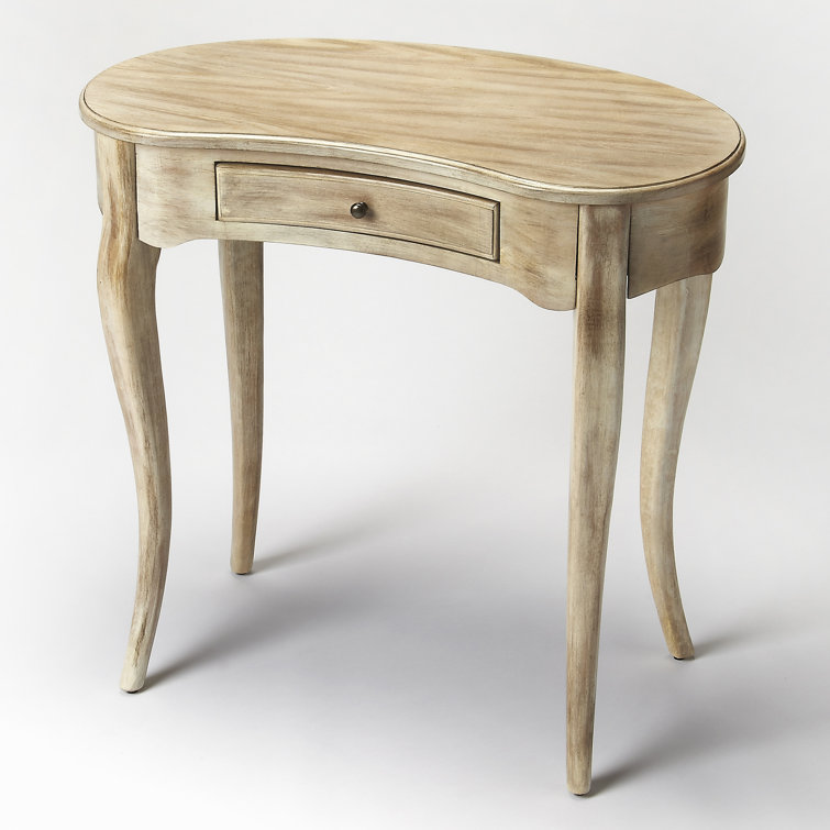 Crescent Driftwood 32'' Elegant Writing Desk with Antique Brass Drawer