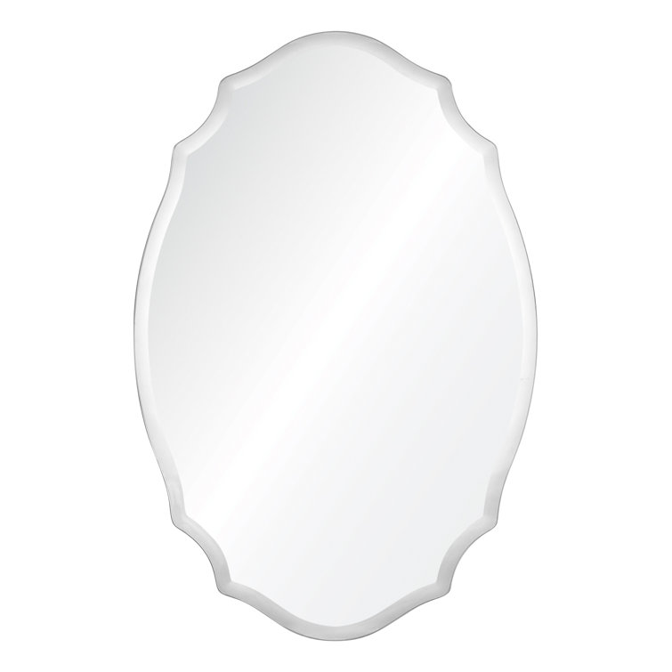 Oval Frameless Beveled Glass Wall Mirror