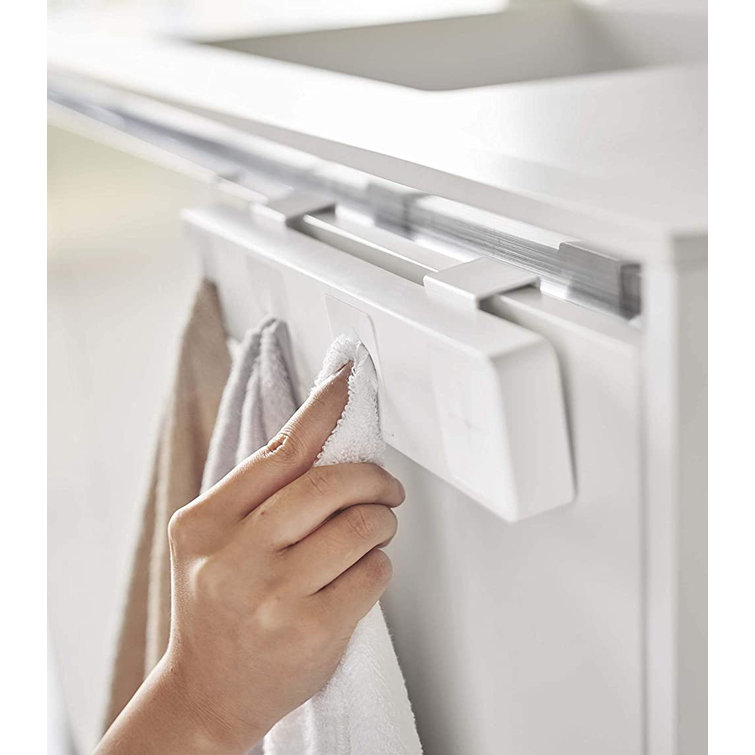 White Wall-Mounted Plastic Towel Holder with Four Slots