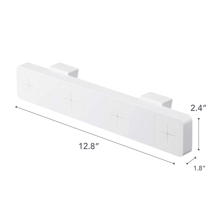 White Wall-Mounted Plastic Towel Holder with Four Slots