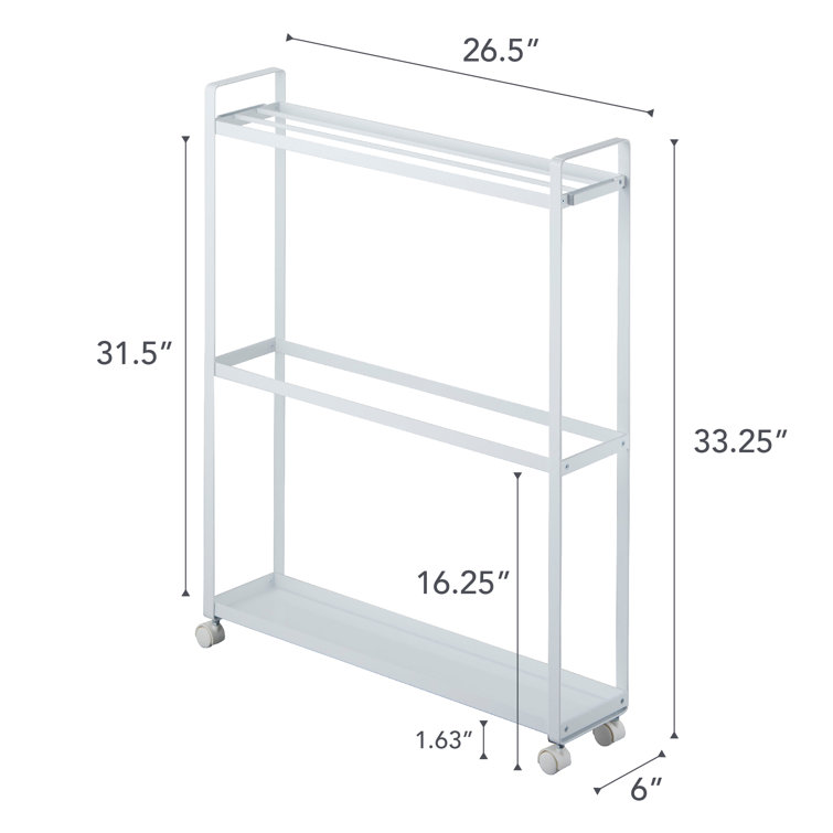White Rolling Towel Rack with Hooks and Casters