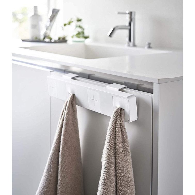 White Wall-Mounted Plastic Towel Holder with Four Slots