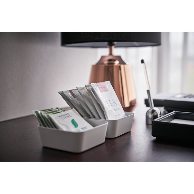 Yamazaki Petite White Steel Vanity Organizer Tray 3.5"