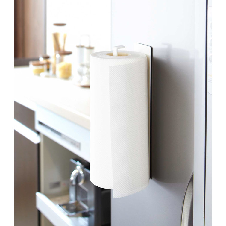 White Magnetic Steel Paper Towel Holder for Kitchen