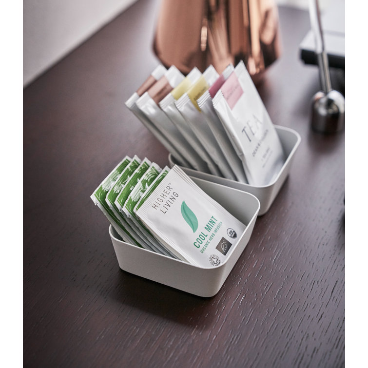 Yamazaki Petite White Steel Vanity Organizer Tray 3.5"