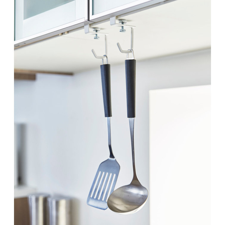 White Steel Under-Shelf Multipurpose Hanging Hooks Set
