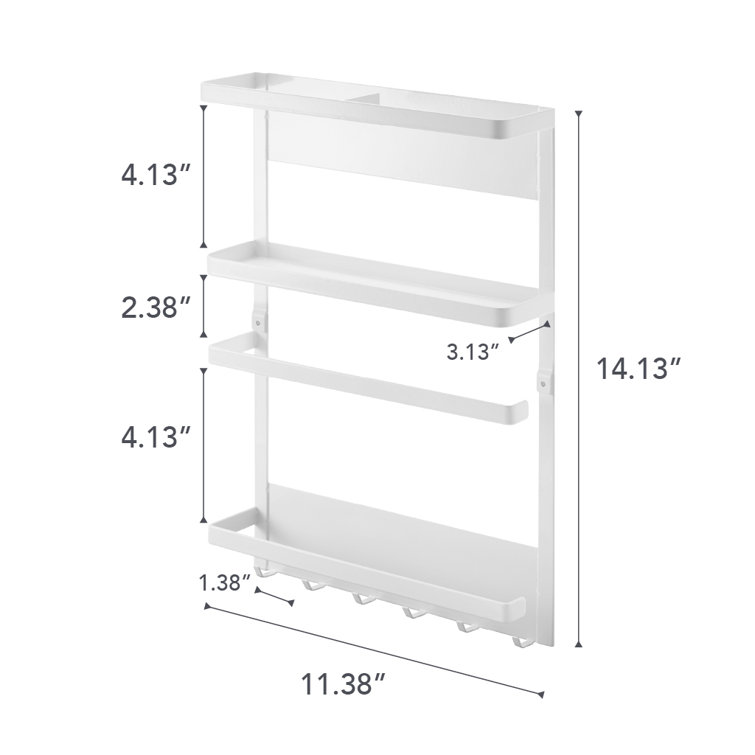 FridgeMate Magnetic White Steel Kitchen Organizer Rack