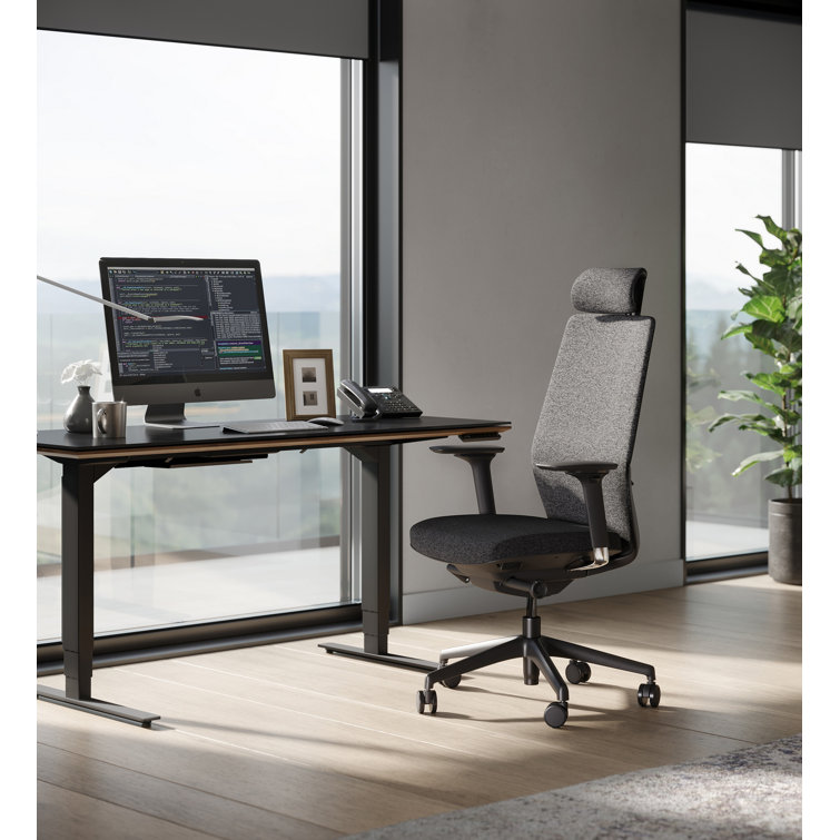 Grey and Black High-Performance Mesh Swivel Task Chair