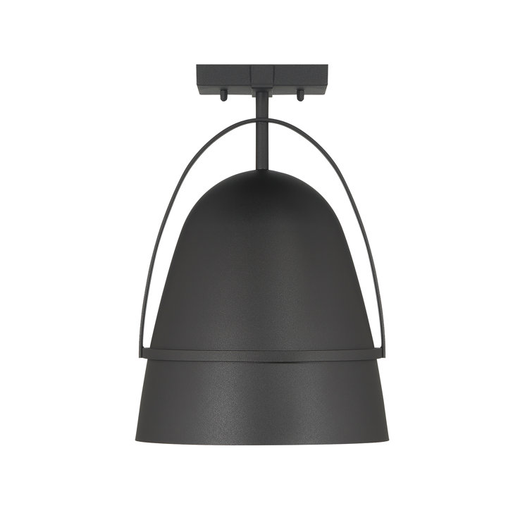 Rue 14" Black Glass Semi Flush Mount Outdoor Lighting