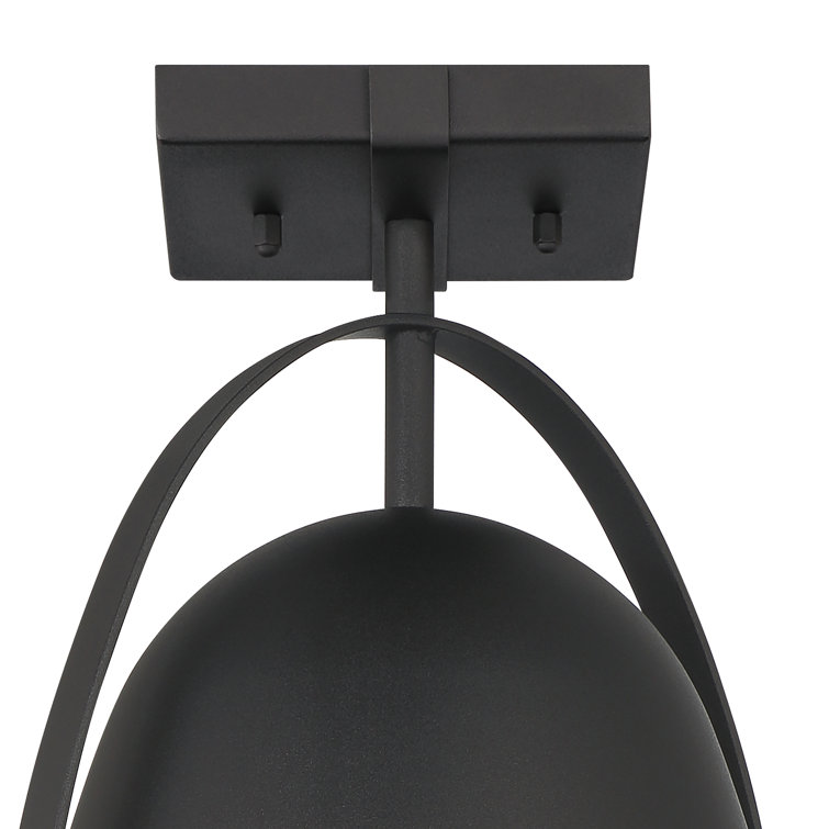 Rue 14" Black Glass Semi Flush Mount Outdoor Lighting