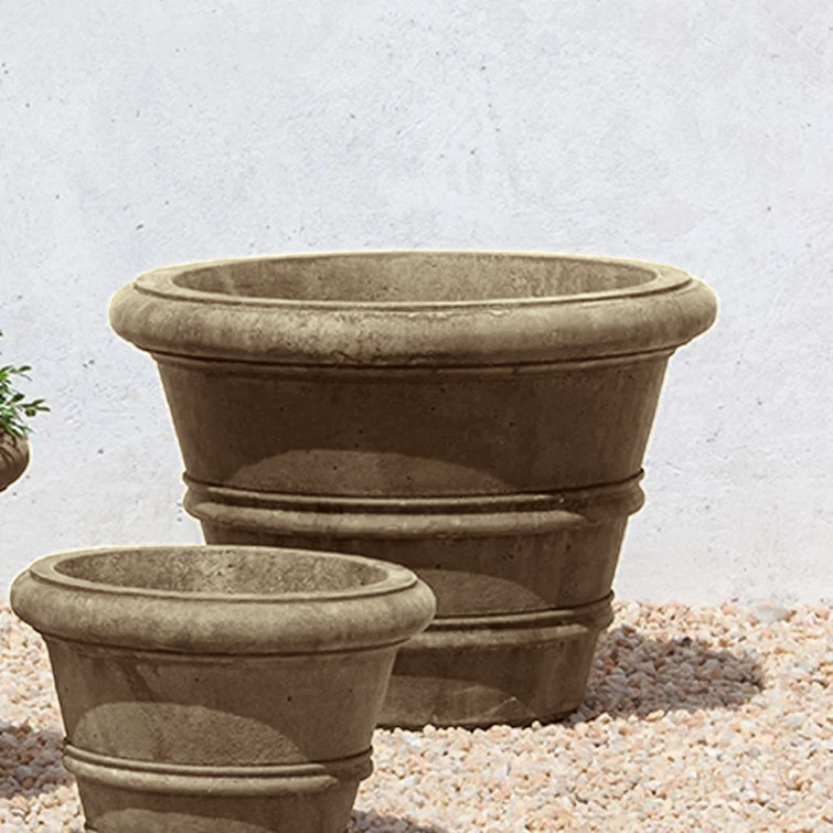 Aged Limestone Large Traditional Outdoor Planter
