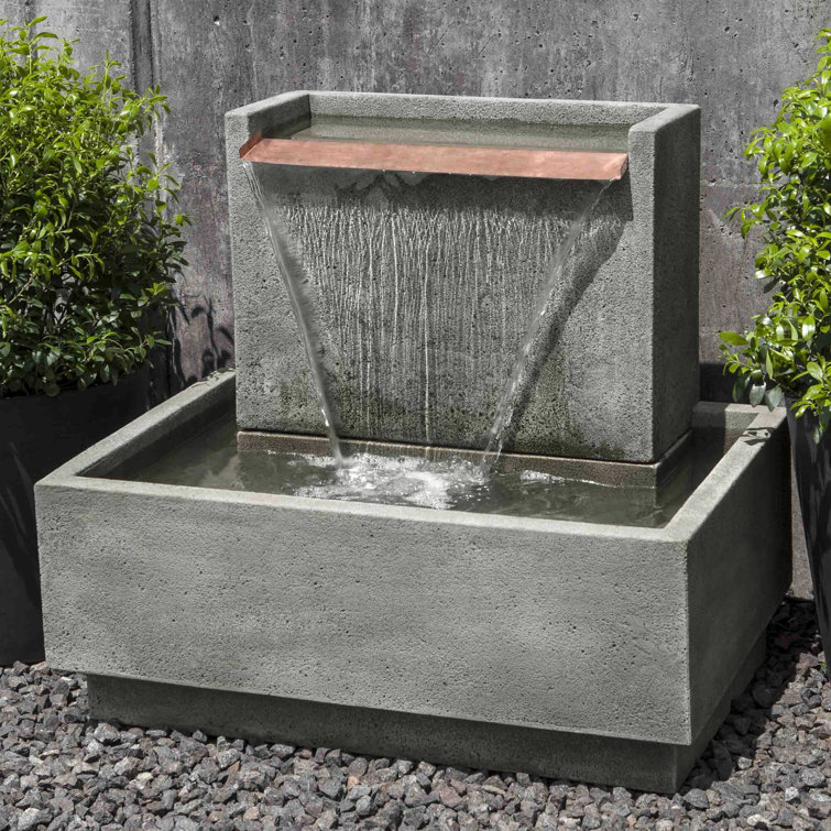 Alpine Stone Concrete Modern Outdoor Floor Fountain