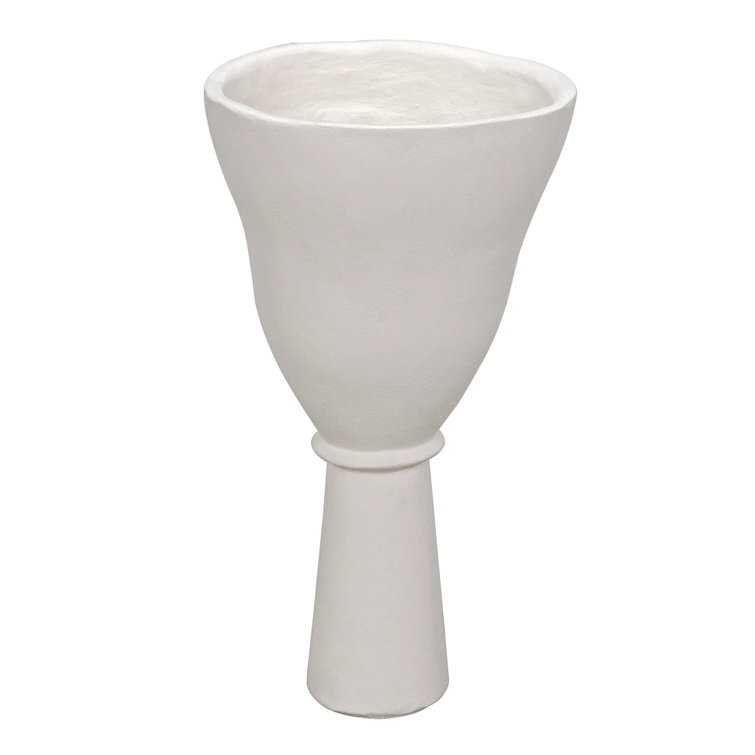 Handcrafted White Fiber Cement Decorative Floor Vase