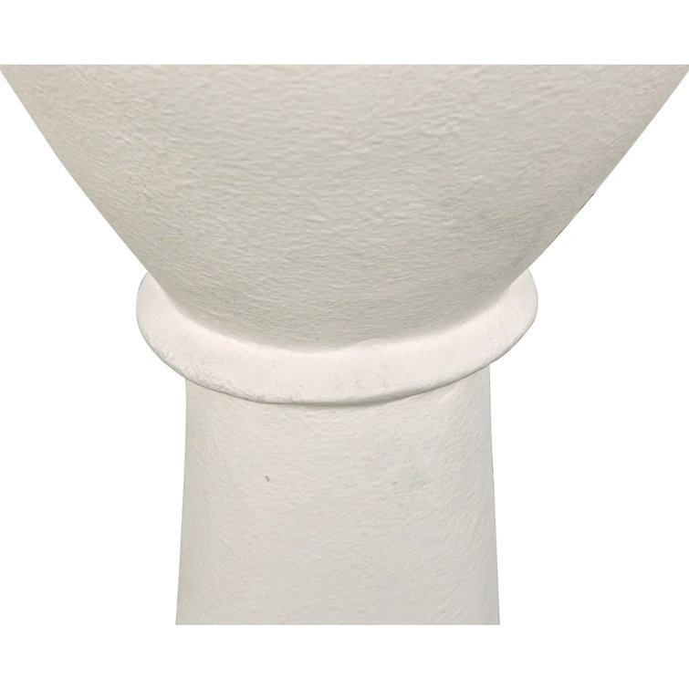 Handcrafted White Fiber Cement Decorative Floor Vase