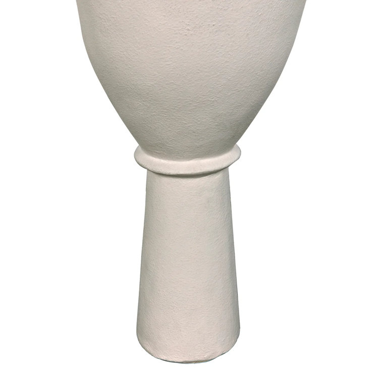 Handcrafted White Fiber Cement Decorative Floor Vase