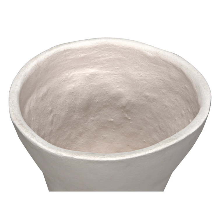 Handcrafted White Fiber Cement Decorative Floor Vase