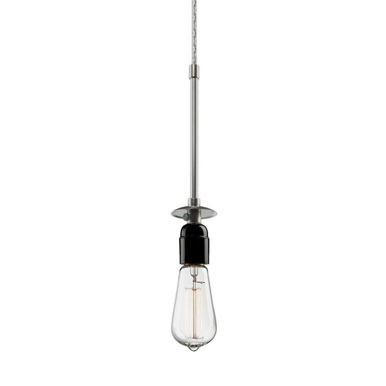 Mini Chrome Pendant Light with Artisan Glass Shade
