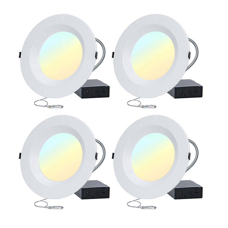 5-Inch White Aluminum LED Recessed Lighting Kit with Adjustable CCT