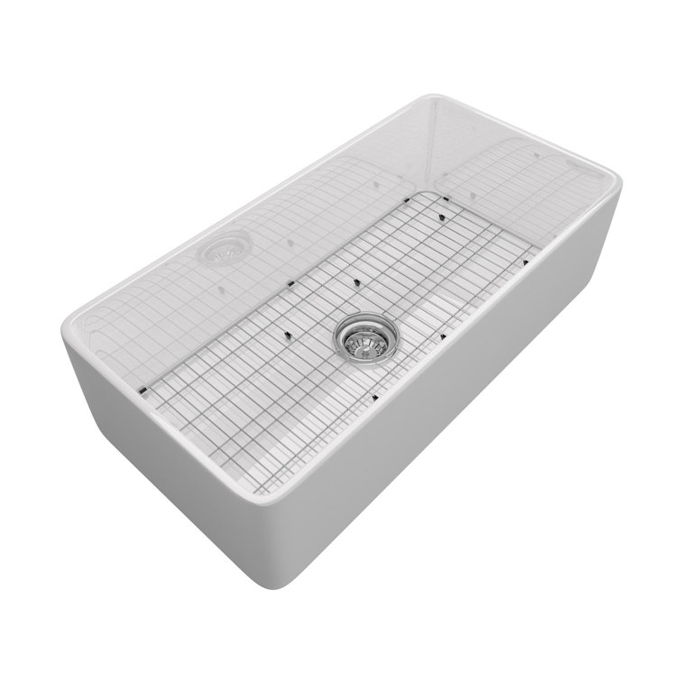 White Fireclay Single Bowl Farmhouse Kitchen Sink, 36"