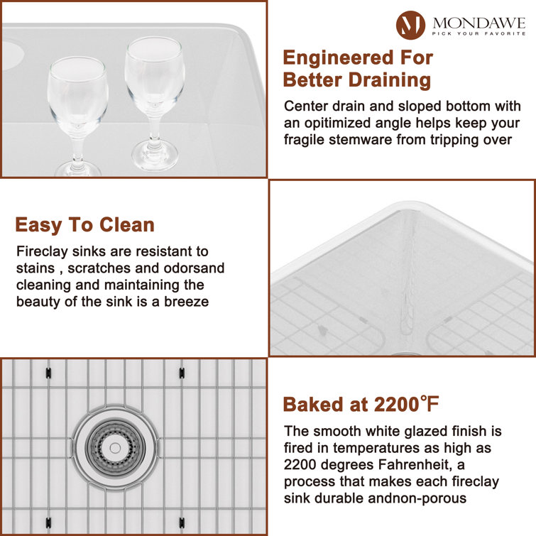 White Fireclay Single Bowl Farmhouse Kitchen Sink, 36"